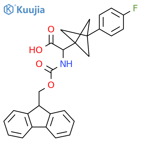 2-(9H-Fluoren-9-ylmethoxycarbonylamino)-2-[3-(4-fluorophenyl)-1-bicyclo[1.1.1]pentanyl]acetic acid structure