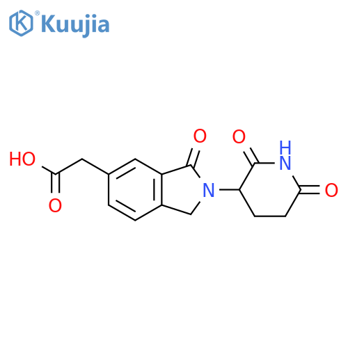 2-[2-(2,6-Dioxopiperidin-3-yl)-3-oxo-1H-isoindol-5-yl]acetic acid structure