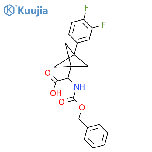2-[3-(3,4-Difluorophenyl)-1-bicyclo[1.1.1]pentanyl]-2-(phenylmethoxycarbonylamino)acetic acid structure