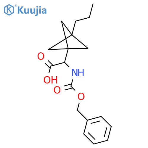 2-(Phenylmethoxycarbonylamino)-2-(3-propyl-1-bicyclo[1.1.1]pentanyl)acetic acid structure