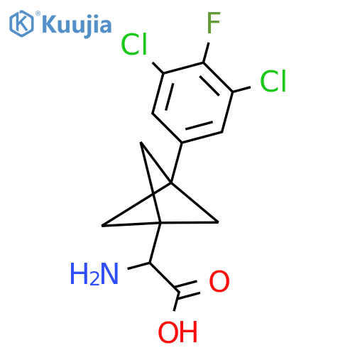 2-Amino-2-[3-(3,5-dichloro-4-fluorophenyl)-1-bicyclo[1.1.1]pentanyl]acetic acid structure