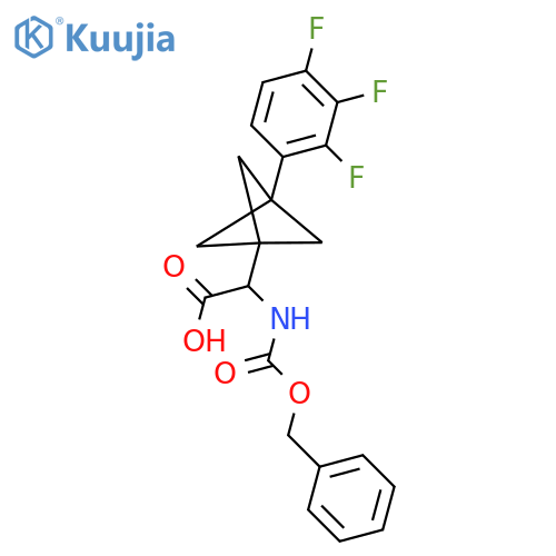 2-(Phenylmethoxycarbonylamino)-2-[3-(2,3,4-trifluorophenyl)-1-bicyclo[1.1.1]pentanyl]acetic acid structure