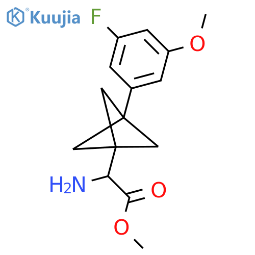 Methyl 2-amino-2-[3-(3-fluoro-5-methoxyphenyl)-1-bicyclo[1.1.1]pentanyl]acetate structure