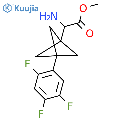 Methyl 2-amino-2-[3-(2,4,5-trifluorophenyl)-1-bicyclo[1.1.1]pentanyl]acetate structure
