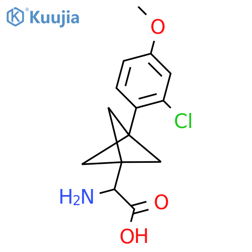 2-Amino-2-[3-(2-chloro-4-methoxyphenyl)-1-bicyclo[1.1.1]pentanyl]acetic acid structure