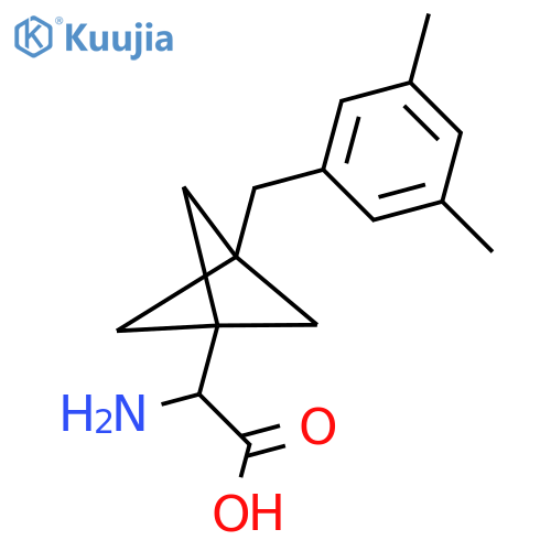 2-Amino-2-[3-[(3,5-dimethylphenyl)methyl]-1-bicyclo[1.1.1]pentanyl]acetic acid structure