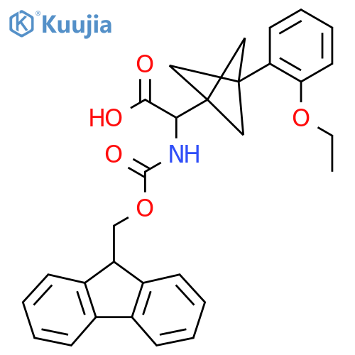 2-[3-(2-Ethoxyphenyl)-1-bicyclo[1.1.1]pentanyl]-2-(9H-fluoren-9-ylmethoxycarbonylamino)acetic acid structure