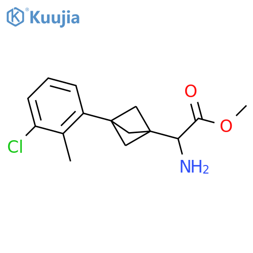 Methyl 2-amino-2-[3-(3-chloro-2-methylphenyl)-1-bicyclo[1.1.1]pentanyl]acetate structure