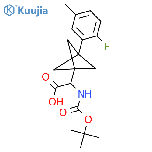 2-{[(Tert-butoxy)carbonyl]amino}-2-[3-(2-fluoro-5-methylphenyl)bicyclo[1.1.1]pentan-1-yl]acetic acid structure