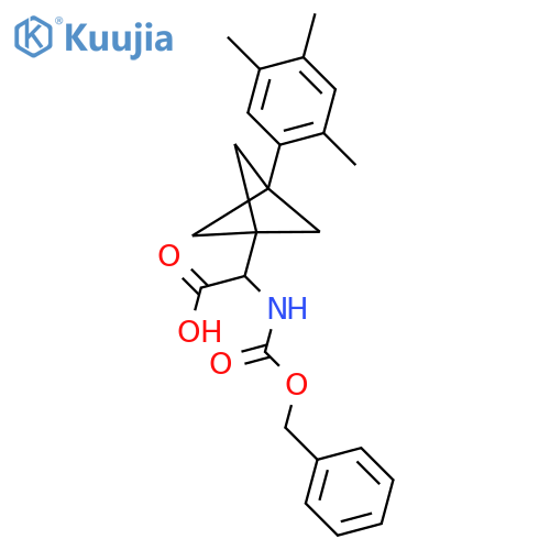 2-(Phenylmethoxycarbonylamino)-2-[3-(2,4,5-trimethylphenyl)-1-bicyclo[1.1.1]pentanyl]acetic acid structure