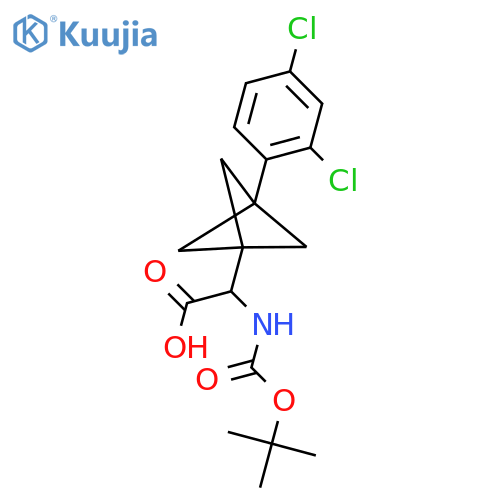 2-{[(Tert-butoxy)carbonyl]amino}-2-[3-(2,4-dichlorophenyl)bicyclo[1.1.1]pentan-1-yl]acetic acid structure
