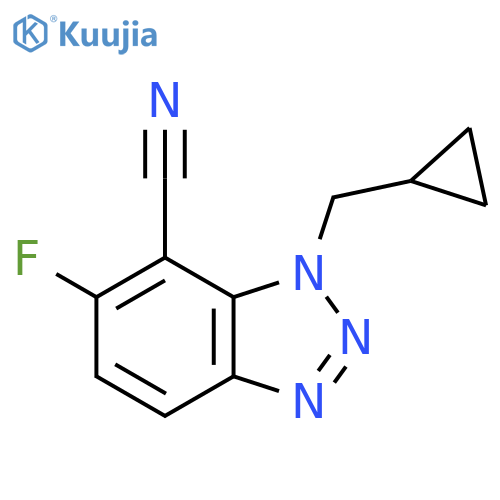 1-(cyclopropylmethyl)-6-fluoro-1H-1,2,3-benzotriazole-7-carbonitrile structure