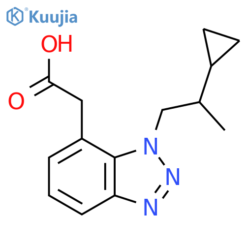 2-[1-(2-cyclopropylpropyl)-1H-1,2,3-benzotriazol-7-yl]acetic acid structure
