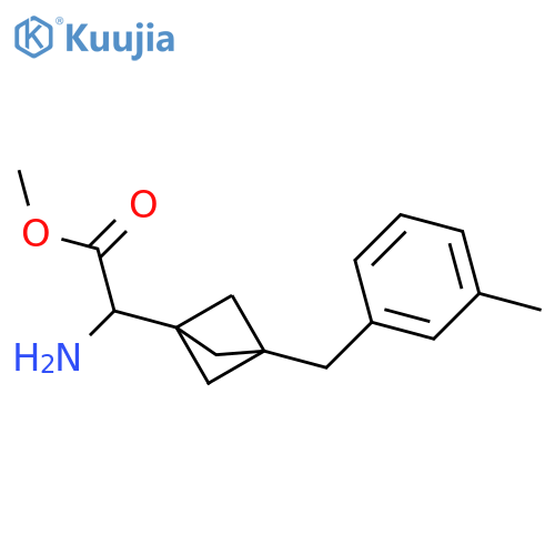 Methyl 2-amino-2-[3-[(3-methylphenyl)methyl]-1-bicyclo[1.1.1]pentanyl]acetate structure