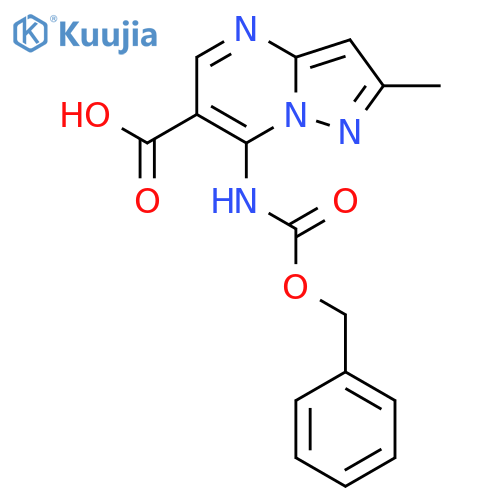 2-Methyl-7-(phenylmethoxycarbonylamino)pyrazolo[1,5-a]pyrimidine-6-carboxylic acid structure
