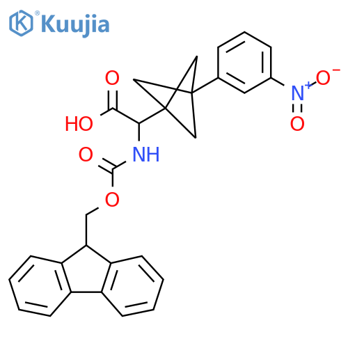 2-(9H-Fluoren-9-ylmethoxycarbonylamino)-2-[3-(3-nitrophenyl)-1-bicyclo[1.1.1]pentanyl]acetic acid structure
