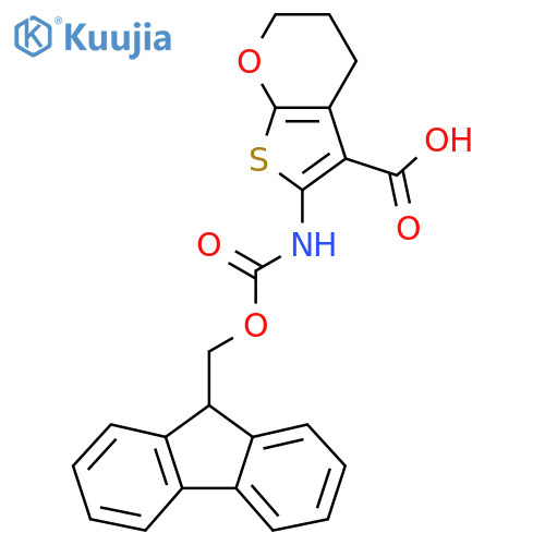 6-({[(9H-fluoren-9-yl)methoxy]carbonyl}amino)-2H,3H,4H-thieno[2,3-b]pyran-5-carboxylic acid structure