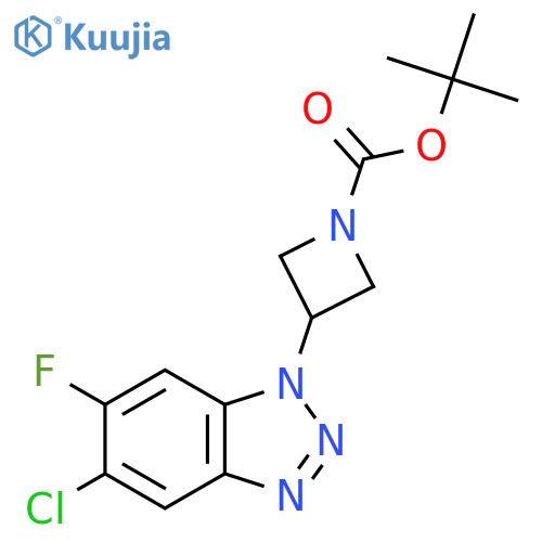 tert-butyl 3-(5-chloro-6-fluoro-1H-1,2,3-benzotriazol-1-yl)azetidine-1-carboxylate structure