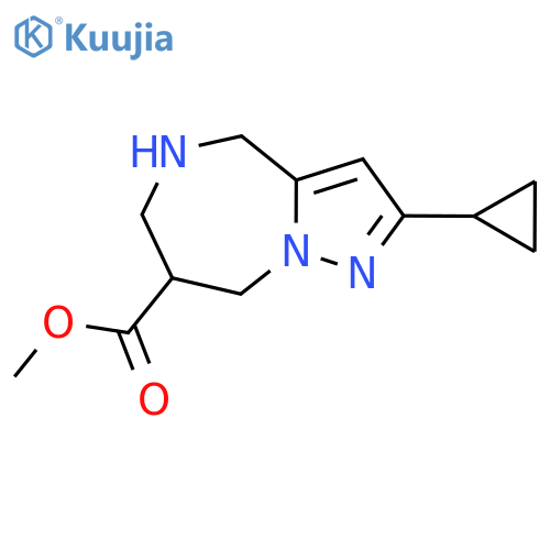 methyl 2-cyclopropyl-4H,5H,6H,7H,8H-pyrazolo[1,5-a][1,4]diazepine-7-carboxylate structure