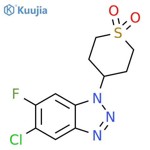 5-Chloro-6-fluoro-1-(tetrahydro-1,1-dioxido-2H-thiopyran-4-yl)-1H-benzotriazole structure