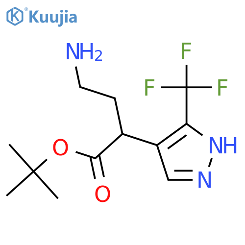 Tert-butyl 4-amino-2-[5-(trifluoromethyl)-1H-pyrazol-4-yl]butanoate structure