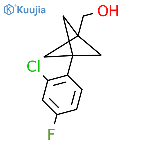 [3-(2-Chloro-4-fluorophenyl)-1-bicyclo[1.1.1]pentanyl]methanol structure