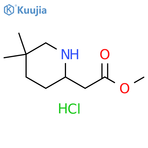 2-Piperidineacetic acid, 5,5-dimethyl-, methyl ester, hydrochloride (1:1) structure