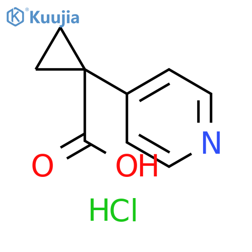 1-(Pyridin-4-yl)cyclopropanecarboxylic acid hydrochloride structure