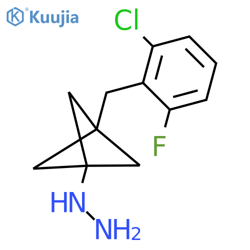 [3-[(2-Chloro-6-fluorophenyl)methyl]-1-bicyclo[1.1.1]pentanyl]hydrazine structure