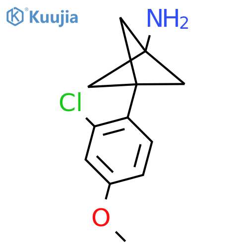 3-(2-Chloro-4-methoxyphenyl)bicyclo[1.1.1]pentan-1-amine structure