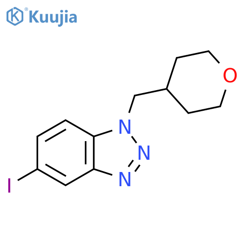5-iodo-1-[(oxan-4-yl)methyl]-1H-1,2,3-benzotriazole structure
