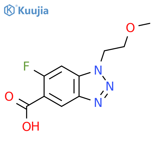 6-fluoro-1-(2-methoxyethyl)-1H-1,2,3-benzotriazole-5-carboxylic acid structure