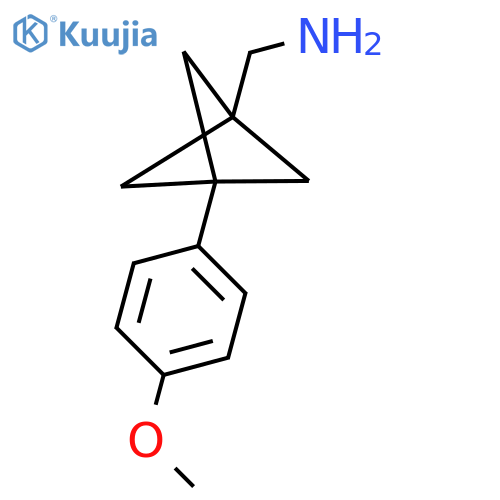 [3-(4-Methoxyphenyl)-1-bicyclo[1.1.1]pentanyl]methanamine structure