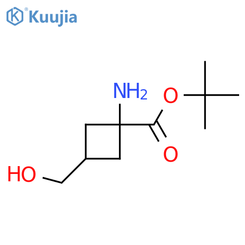 Tert-butyl 1-amino-3-(hydroxymethyl)cyclobutane-1-carboxylate structure