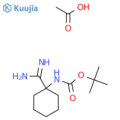 Acetic acid;tert-butyl N-(1-carbamimidoylcyclohexyl)carbamate structure
