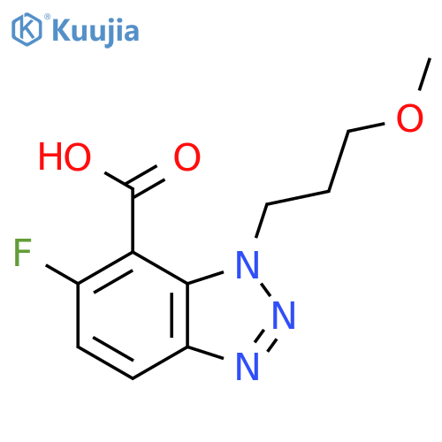6-fluoro-1-(3-methoxypropyl)-1H-1,2,3-benzotriazole-7-carboxylic acid structure