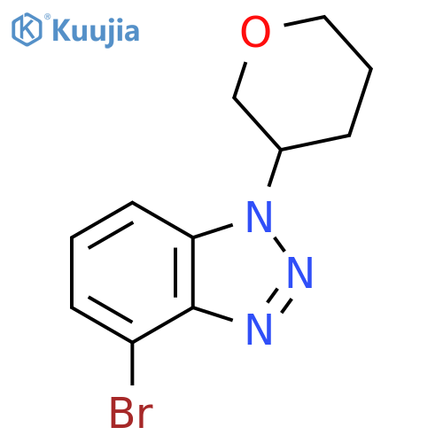 4-bromo-1-(oxan-3-yl)-1H-1,2,3-benzotriazole structure