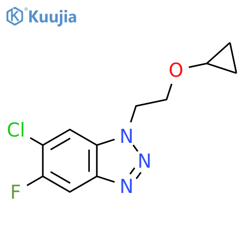 6-chloro-1-(2-cyclopropoxyethyl)-5-fluoro-1H-1,2,3-benzotriazole structure