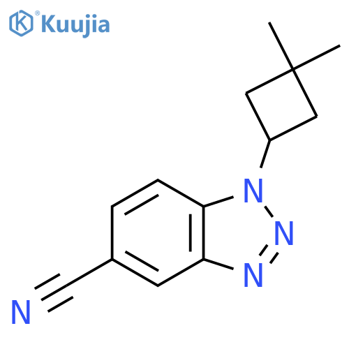 1-(3,3-dimethylcyclobutyl)-1H-1,2,3-benzotriazole-5-carbonitrile structure