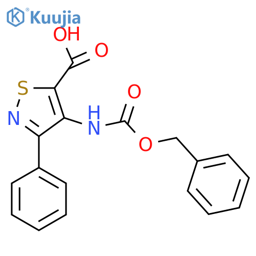 3-Phenyl-4-(phenylmethoxycarbonylamino)-1,2-thiazole-5-carboxylic acid structure