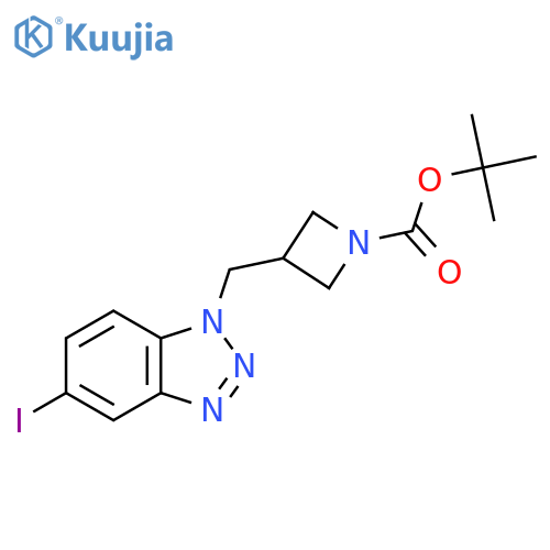 tert-butyl 3-[(5-iodo-1H-1,2,3-benzotriazol-1-yl)methyl]azetidine-1-carboxylate structure