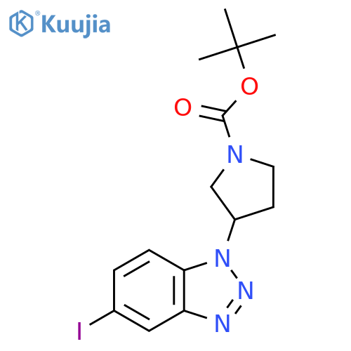 tert-butyl 3-(5-iodo-1H-1,2,3-benzotriazol-1-yl)pyrrolidine-1-carboxylate structure