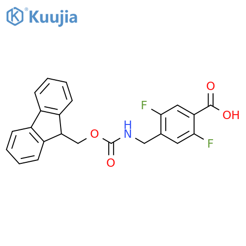 4-[[[(9H-Fluoren-9-ylmethoxy)carbonyl]amino]methyl]-2,5-difluorobenzoic acid structure