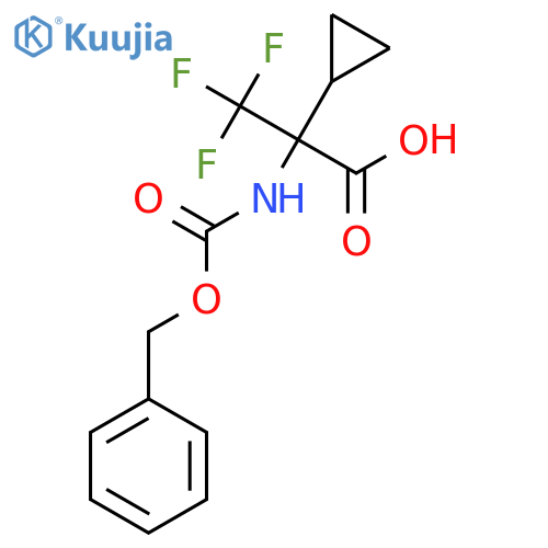 2-Cyclopropyl-3,3,3-trifluoro-2-(phenylmethoxycarbonylamino)propanoic acid structure