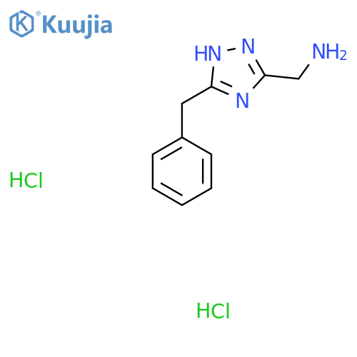 (5-Benzyl-1H-1,2,4-triazol-3-yl)methanamine;dihydrochloride structure