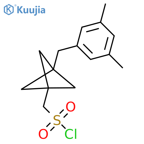 [3-[(3,5-Dimethylphenyl)methyl]-1-bicyclo[1.1.1]pentanyl]methanesulfonyl chloride structure