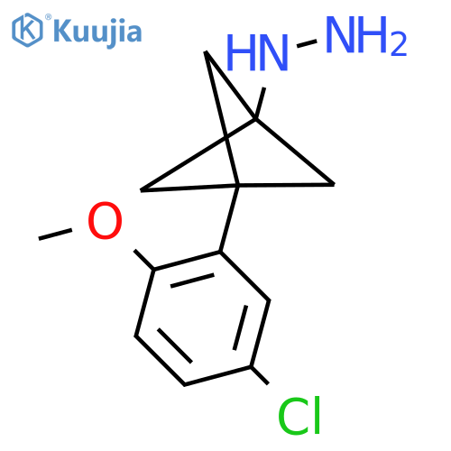 [3-(5-Chloro-2-methoxyphenyl)-1-bicyclo[1.1.1]pentanyl]hydrazine structure
