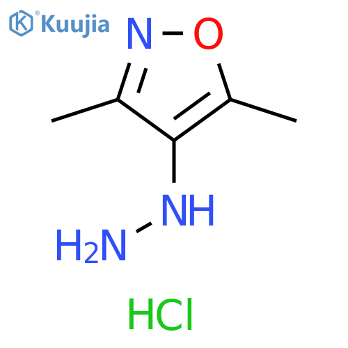 Isoxazole, 4-hydrazinyl-3,5-dimethyl-, hydrochloride (1:1) structure