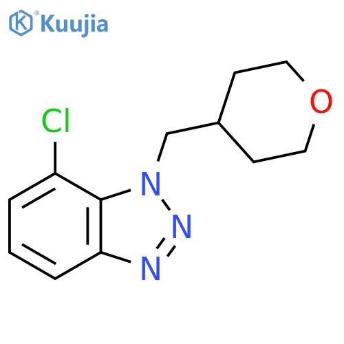 7-chloro-1-[(oxan-4-yl)methyl]-1H-1,2,3-benzotriazole structure