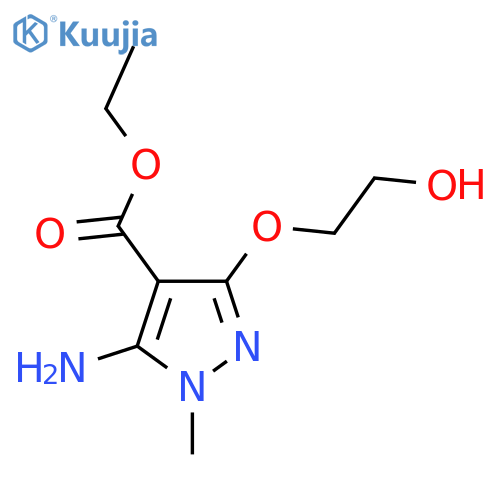 Ethyl 5-amino-3-(2-hydroxyethoxy)-1-methylpyrazole-4-carboxylate structure